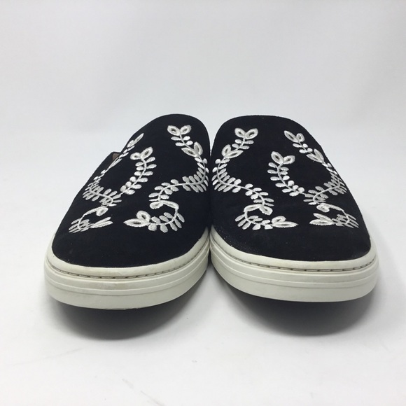 Via Spiga Rina3 Black Suede Embroidered Mules. - Picture 2 of 9